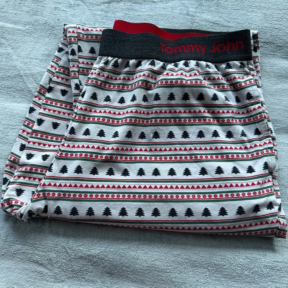 Tommy John Womens Holiday Pajama pants - Red, Dark Green and White